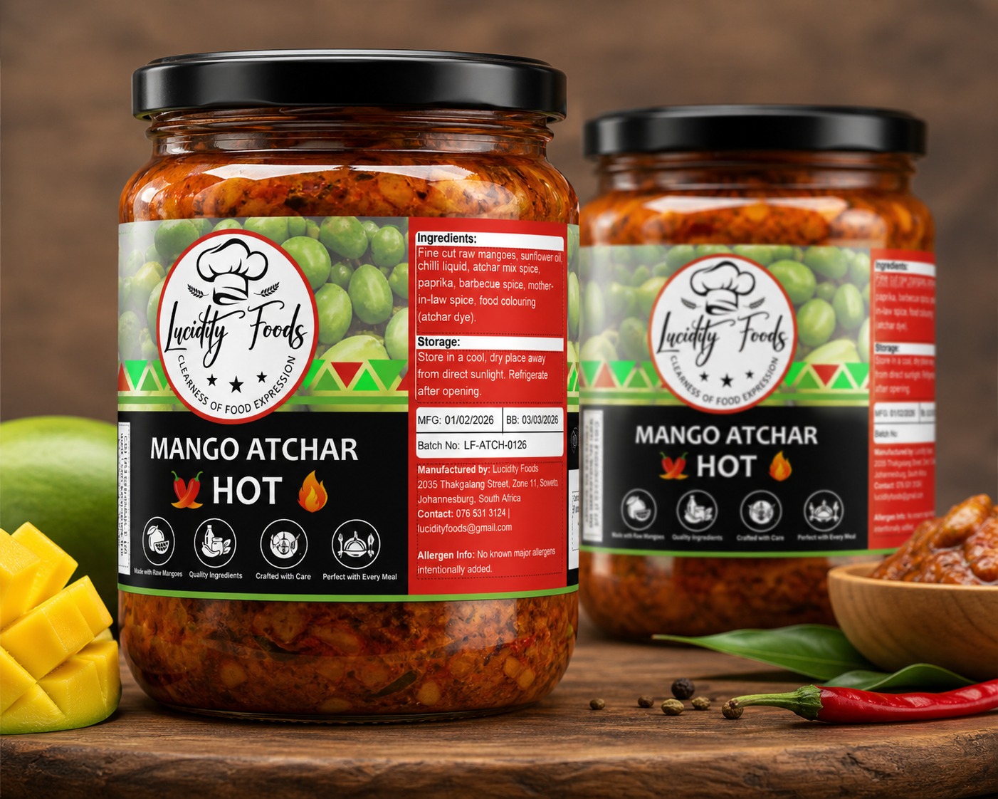 Lucidity Foods Mango Atchar Hot 1L jar
