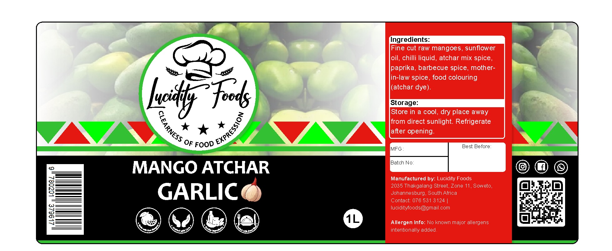 Lucidity Foods Mango Atchar Plain with Garlic